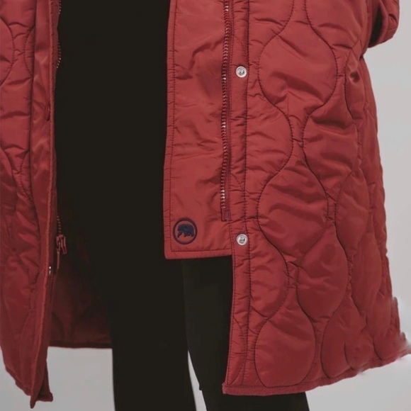 The Normal Brand Quilted Coat Size Small Hood Long Snap Close Burnt Orange NWT - Picture 4 of 15